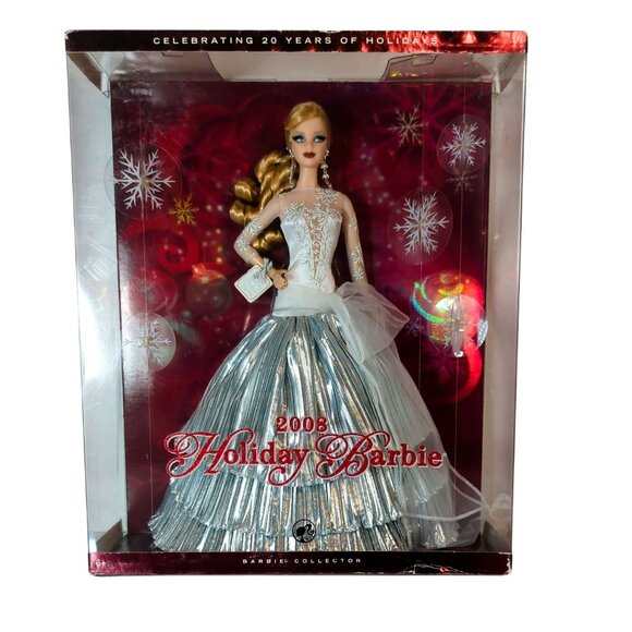Holiday Barbie Collector Doll 20th Anniversary Snowflake Silver Gown 2008 - Picture 1 of 7